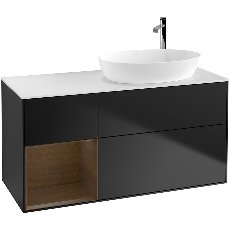 Wastafelonderkast Finion 1200x603x501mm Black Matt Lacquer F921GNPD