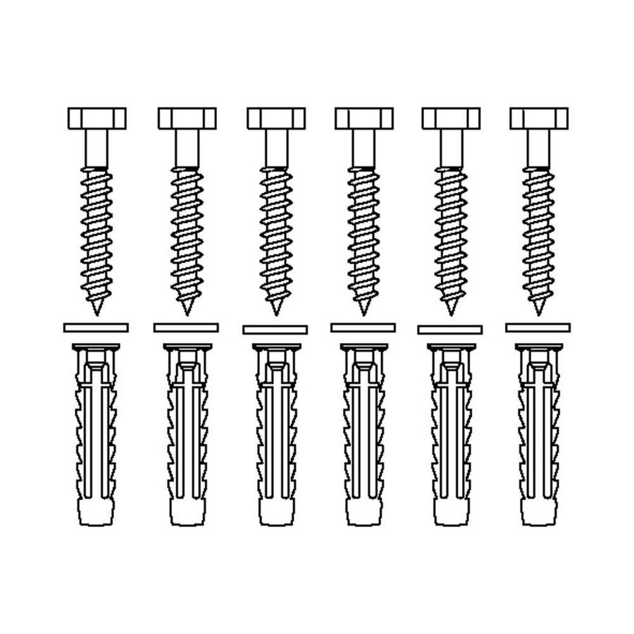 Set bevestigingsmateriaal V8608 set 6 stuks voor massieve muren