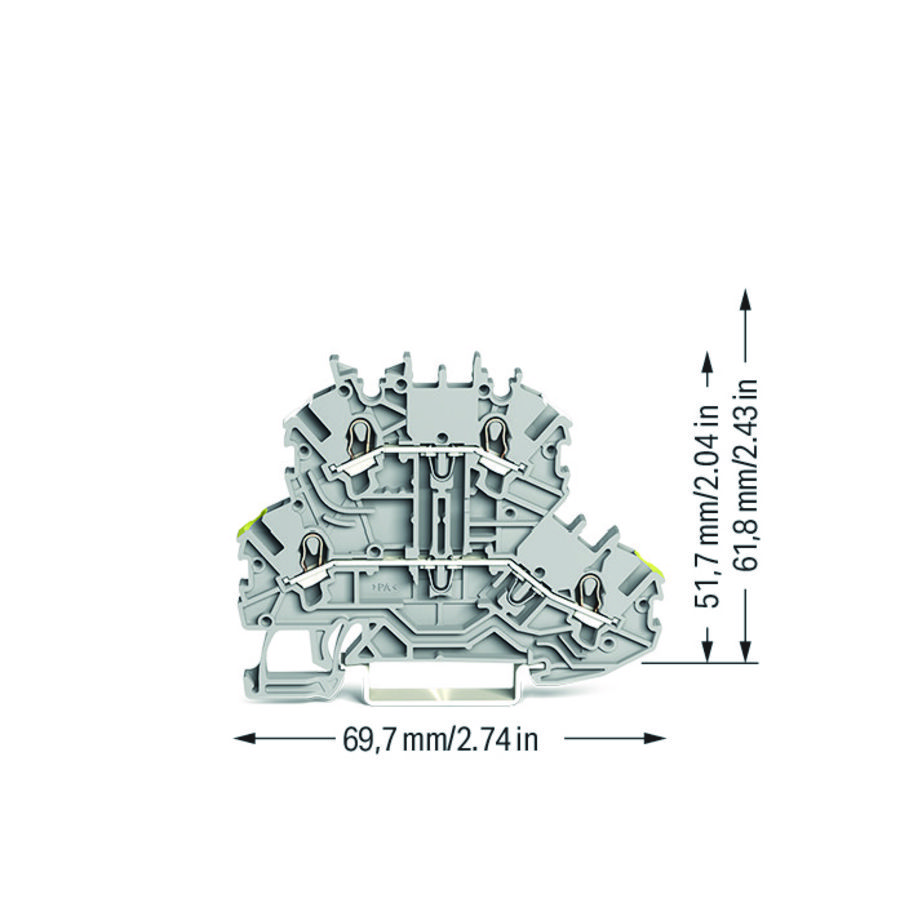 2-etageklem Rijg-/rijgklem L/L 2000-2201/353-000 VVE=50