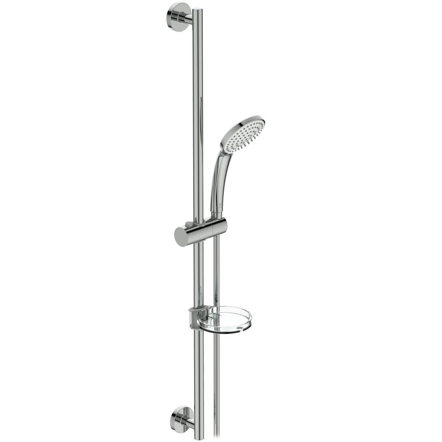Idealrain M1 glijstangcombinatie 900mm chroom met 1 straalsoort handdouche 100mm