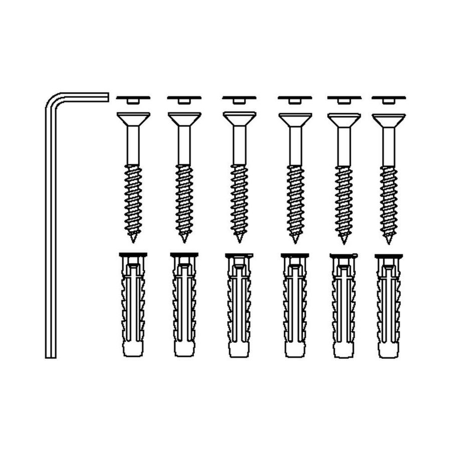 Set bevestigingsmateriaal V8609 set 6 stuks voor massieve muren