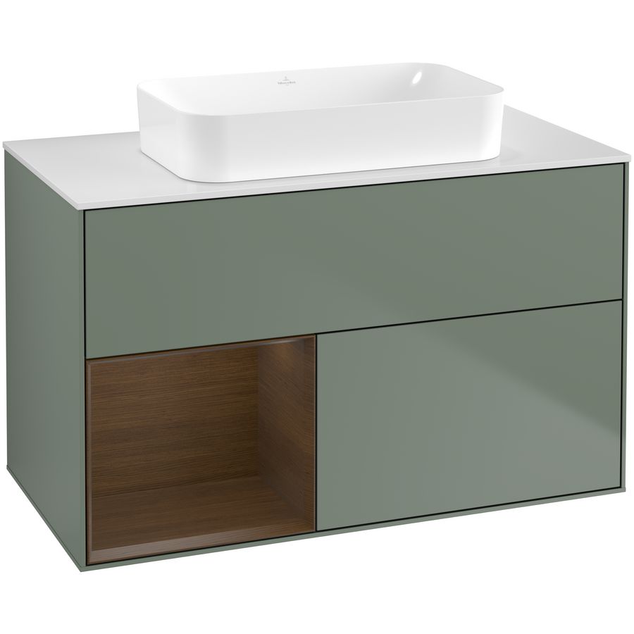 Wastafelonderkast Finion 1000x603x501mm Olive Matt Lacquer F651GNGM
