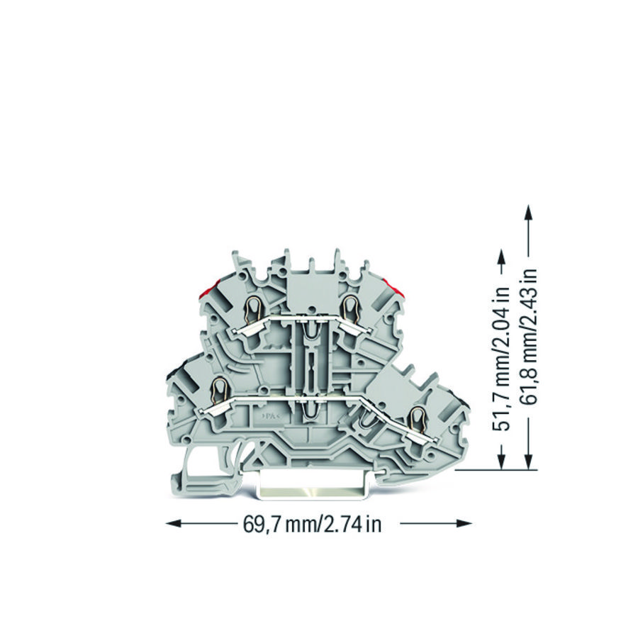 2-etageklem Rijg-/rijgklem L/L 2000-2201/352-000 VVE=50