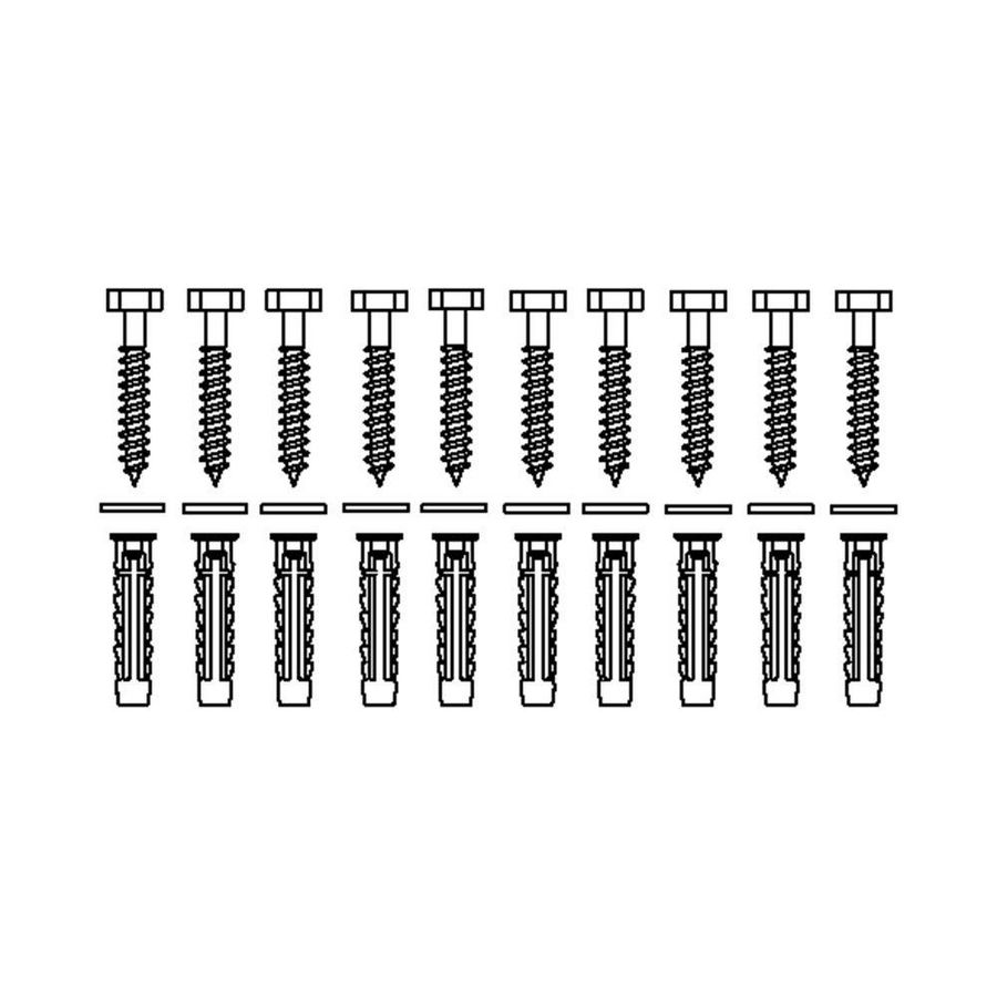 Set bevestigingsmateriaal V8612 set 10 stuks voor massieve muren