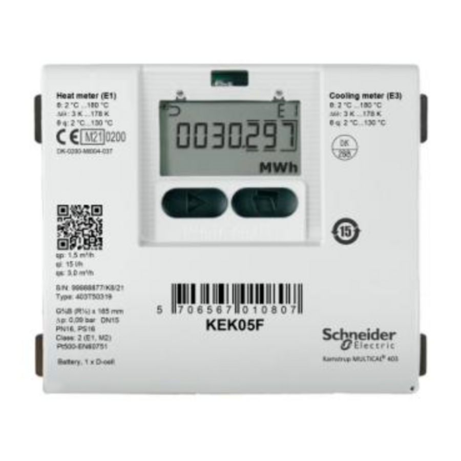 Heating And Cooling Meter R3/4 Threaded Brass 2.5m³/h KE