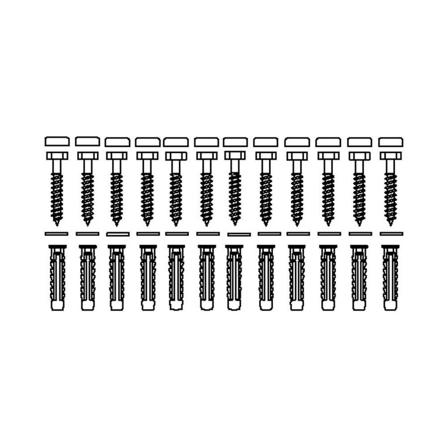 Set bevestigingsmateriaal V8614 set 12 stuks voor massieve muren