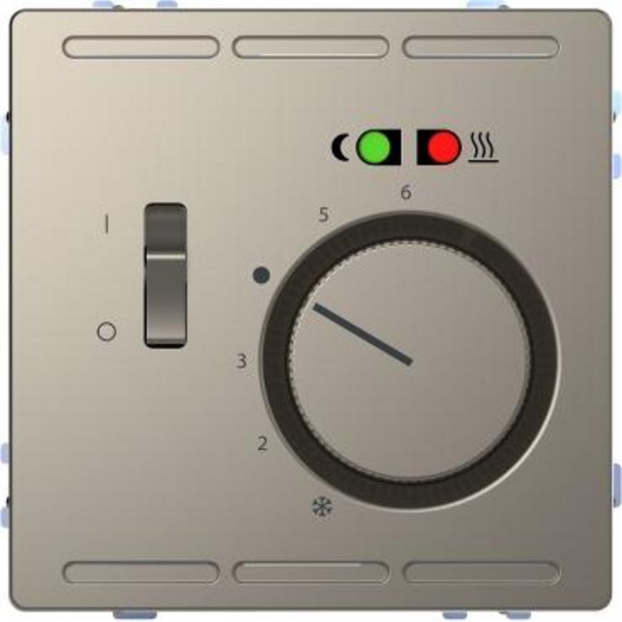 Vloer tempratuurregelaar-230V-met schakelaar-Nikkel metallic