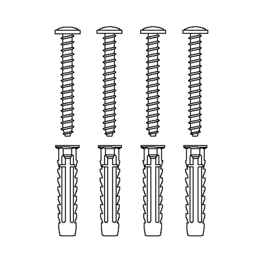 Set bevestigingsmateriaal V8615 set 4 stuks voor massieve muren