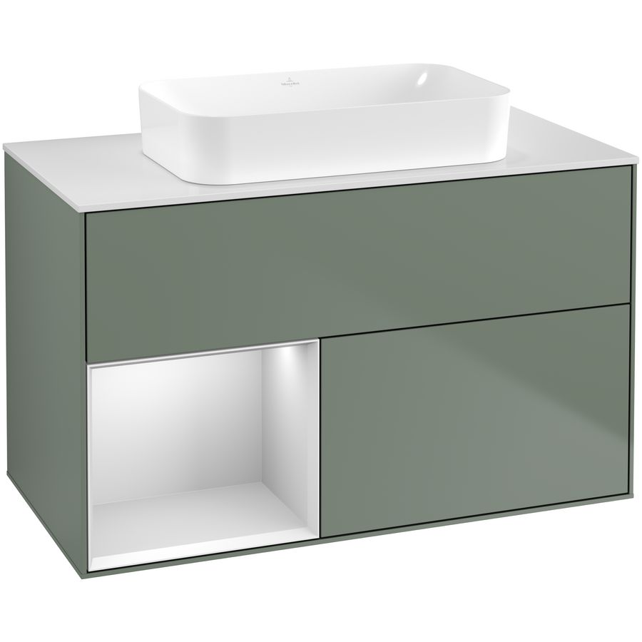 Wastafelonderkast Finion 1000x603x501mm Olive Matt Lacquer F651MTGM
