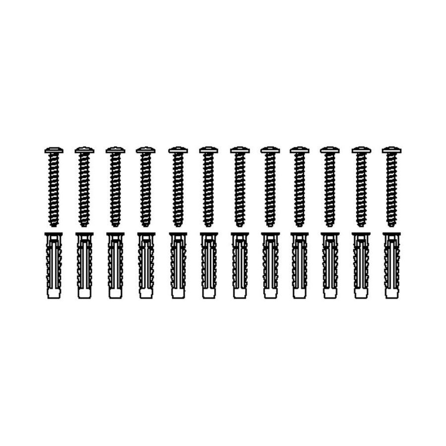 Set bevestigingsmateriaal V8617 set 12 stuks voor massieve muren