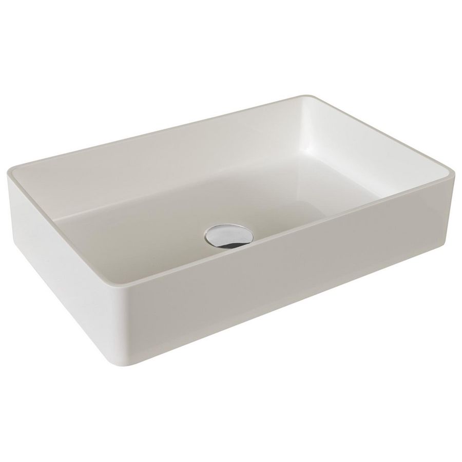 Opbouw waskom 580x370x130mm kunstmarmer wit