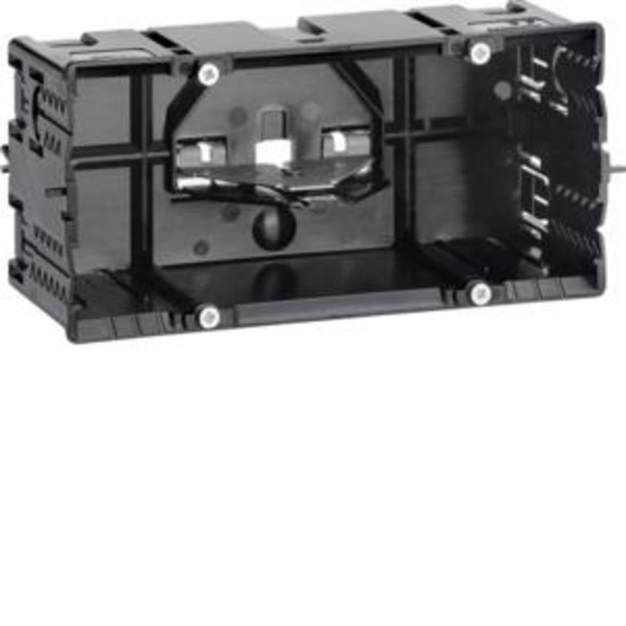Inbouwdoos dubbel 69x140x52 mm C-profiel zwart