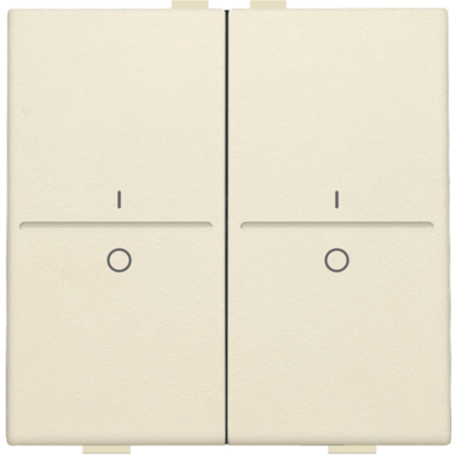2-voudige toets met opdruk I en 0 RF schakelaar/knop cream