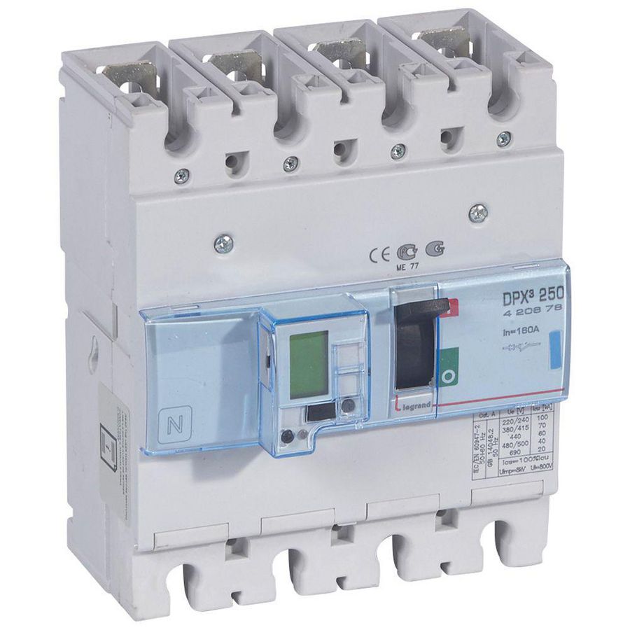 Vermogensschakelaar 250-e + mt 4-polig 160A 70kA DPX3