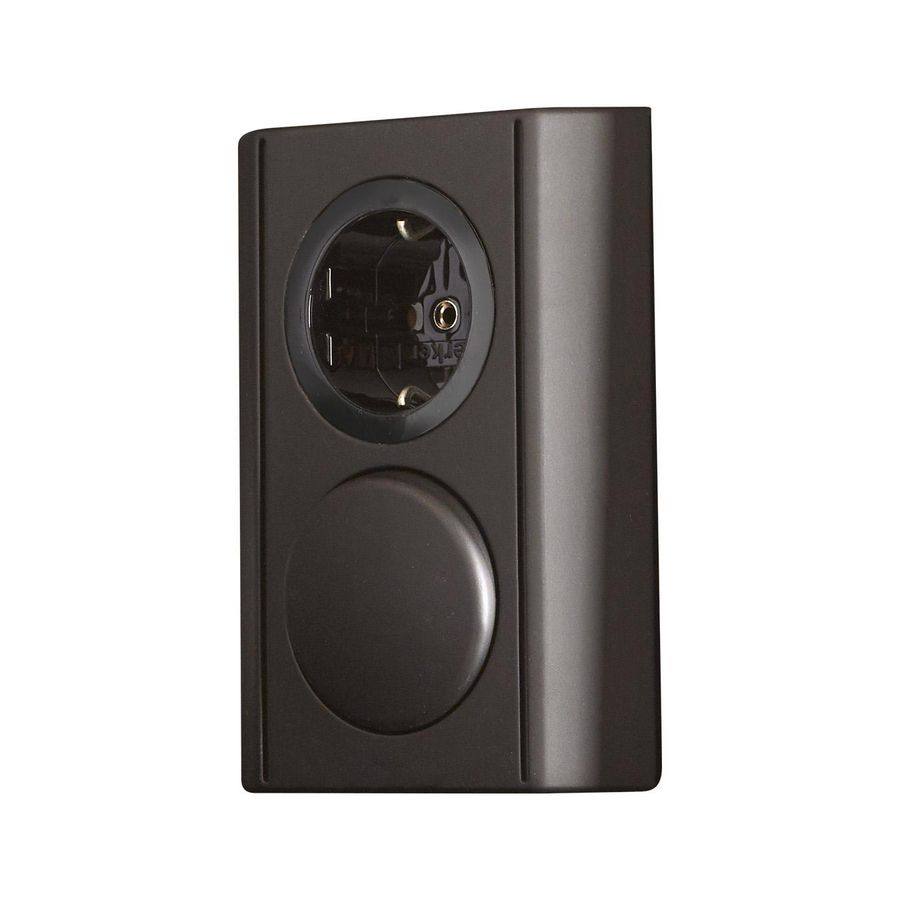 Combibox zwart m.stopcontact/schakelaar