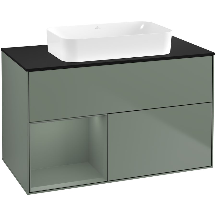 Wastafelonderkast Finion 1000x603x501mm Olive Matt Lacquer F652GMGM