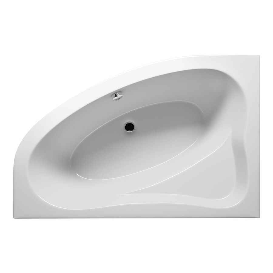 Ligbad Lyra asymm. links 170x110cm hooglans wit excl. badpoten