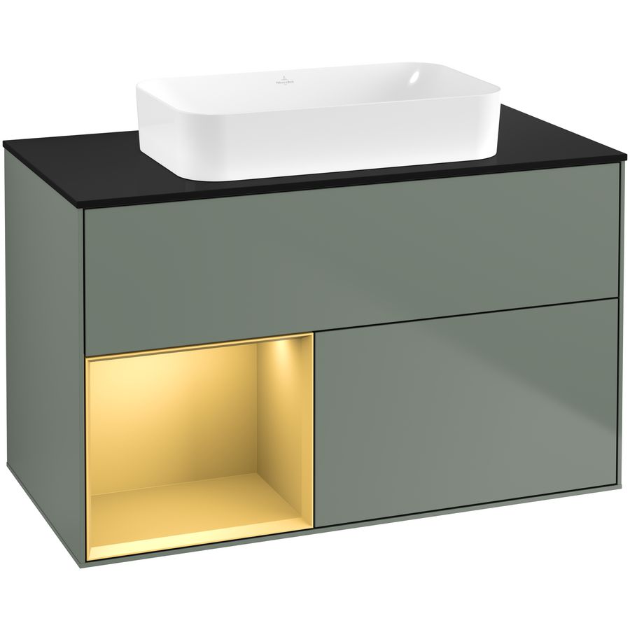 Wastafelonderkast Finion 1000x603x501mm Olive Matt Lacquer F652HFGM