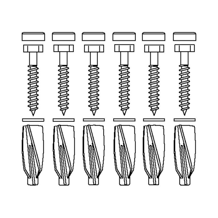 Set bevestigingsmateriaal V8658 6 bout. 10x70 pluggen GB14 v. cellenbeton