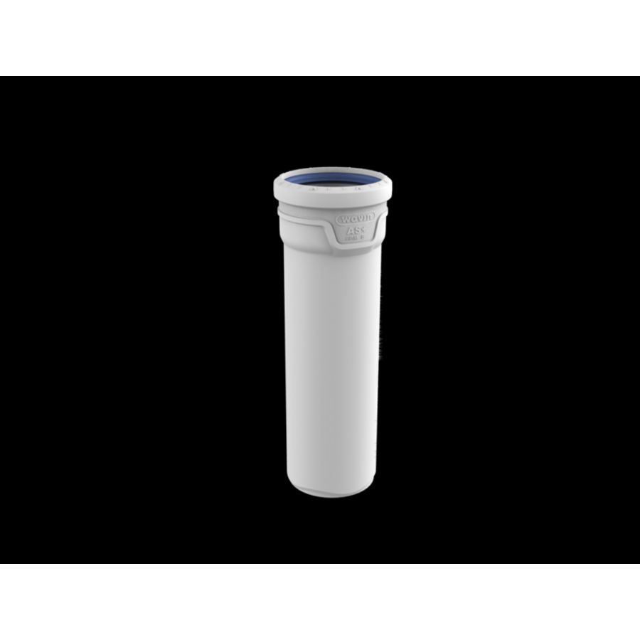 Lengte a 25cm PP AS+ riool afvoerbuis 75mm lichtgrijs geluidsarm 1x mof