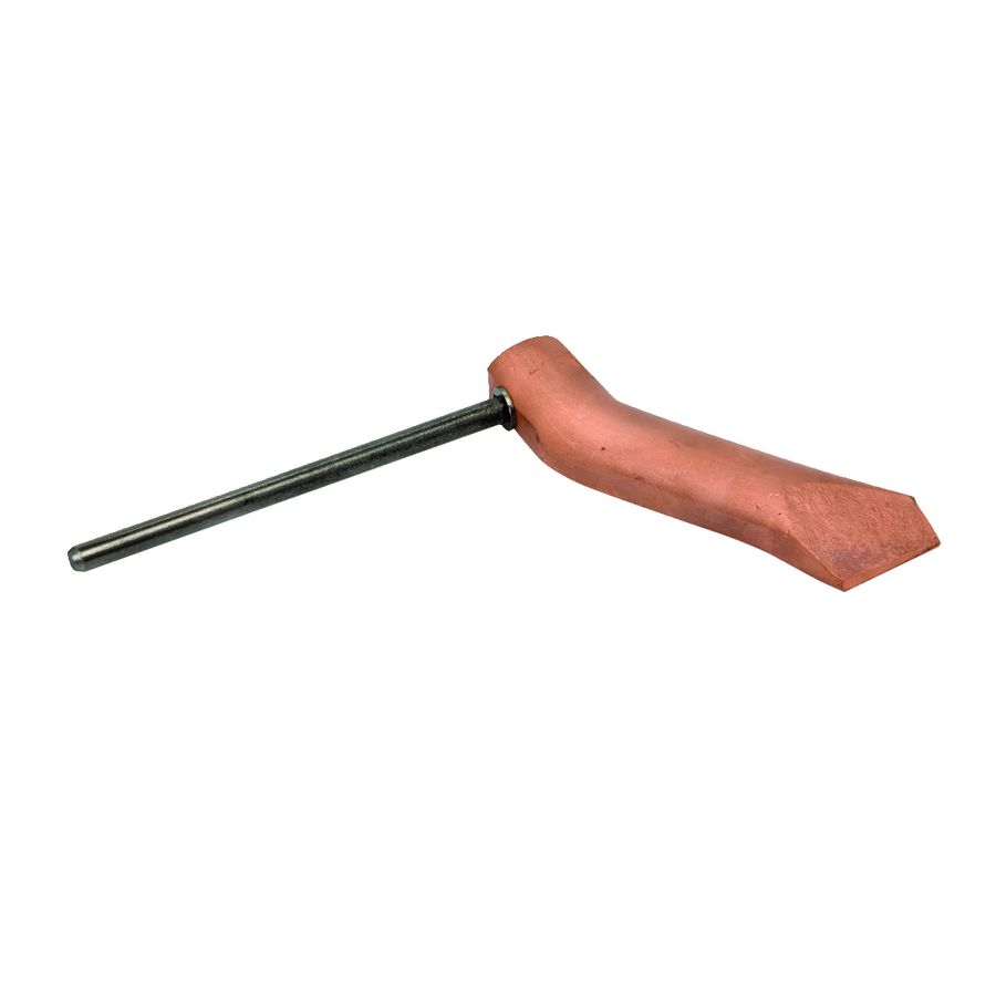 Koperstuk 250g gebogen hamervorm 7mm