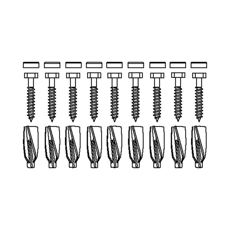 Set bevestigingsmateriaal V8661 set 9 stuks voor cellenbeton
