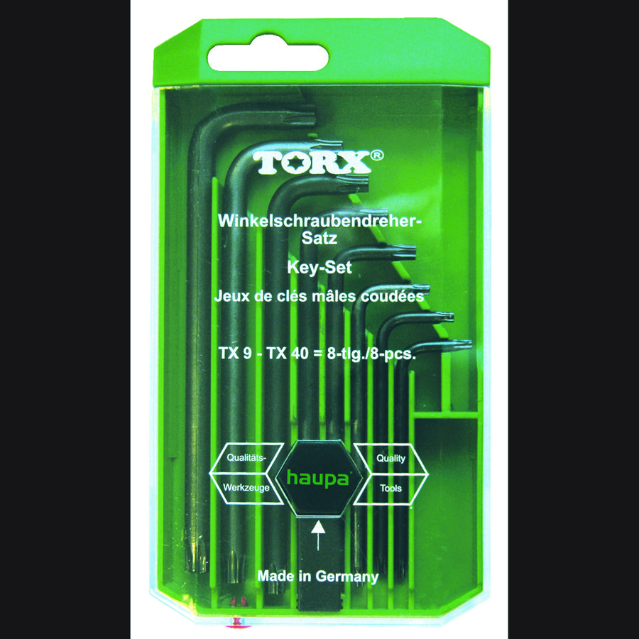 Stiftsleutelset torx Tx 9t/m40 8 delig zwart los in box