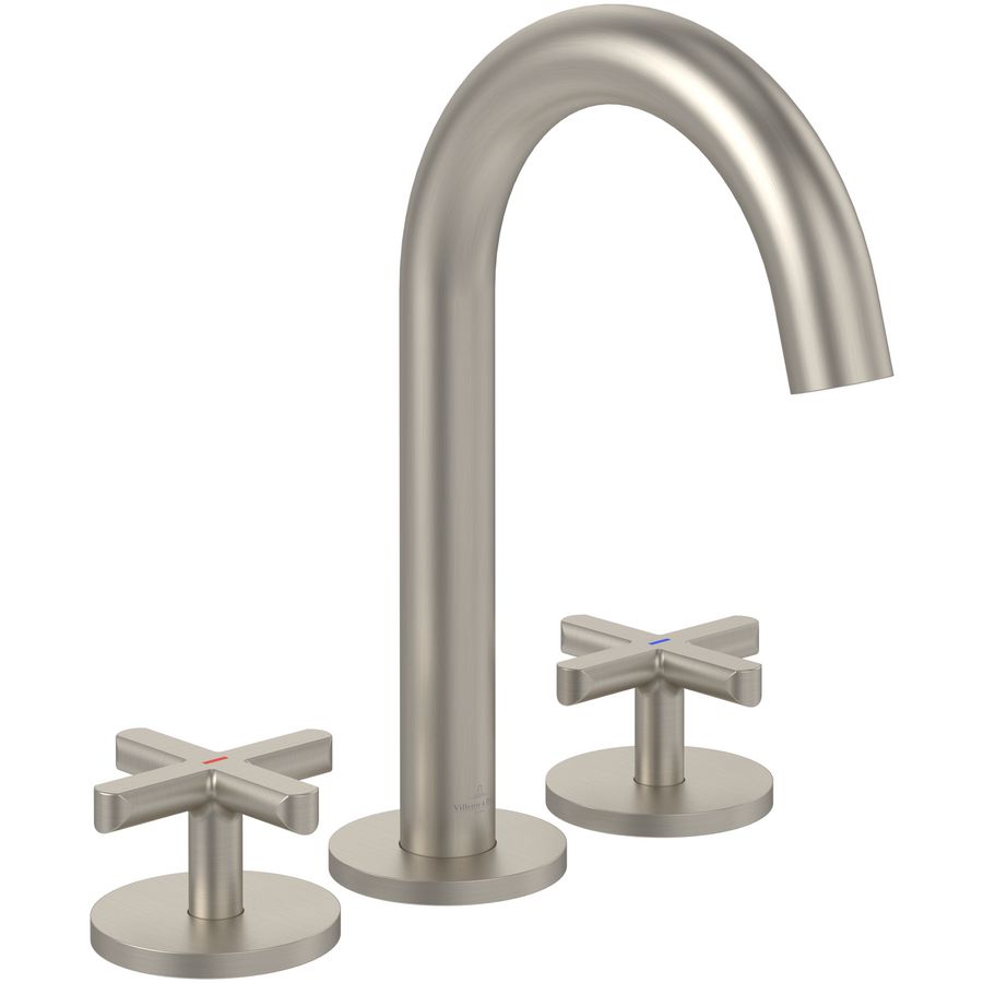 Driegats wastafelkraan Loop & Friends Brushed Nickel Matt TVZ10600900064