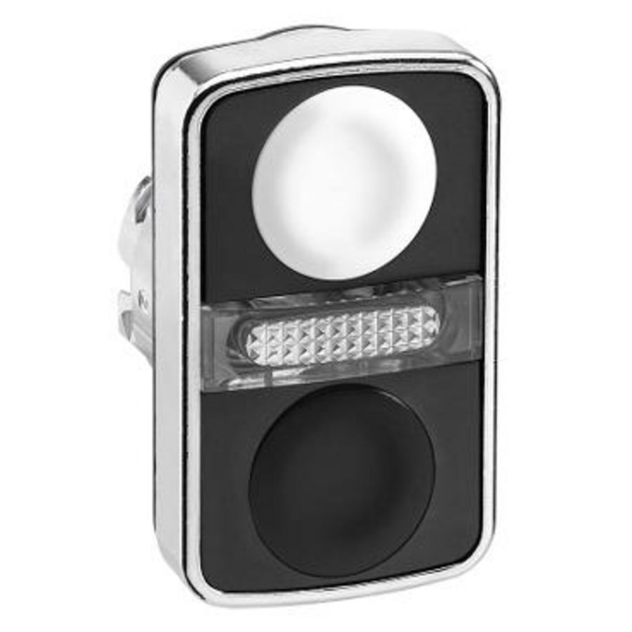 Witte verz./Zwarte verz. verl. drukkn. dubbele Kop 22mm,
