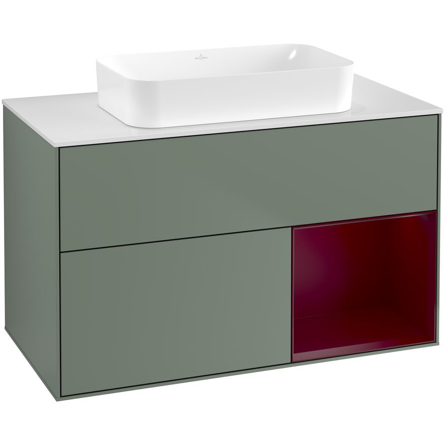 Wastafelonderkast Finion 1000x603x501mm Olive Matt Lacquer F661HBGM