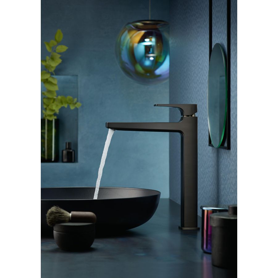 HMetropol 1-hendel wastafelmengkraan 260 brushed black chrome