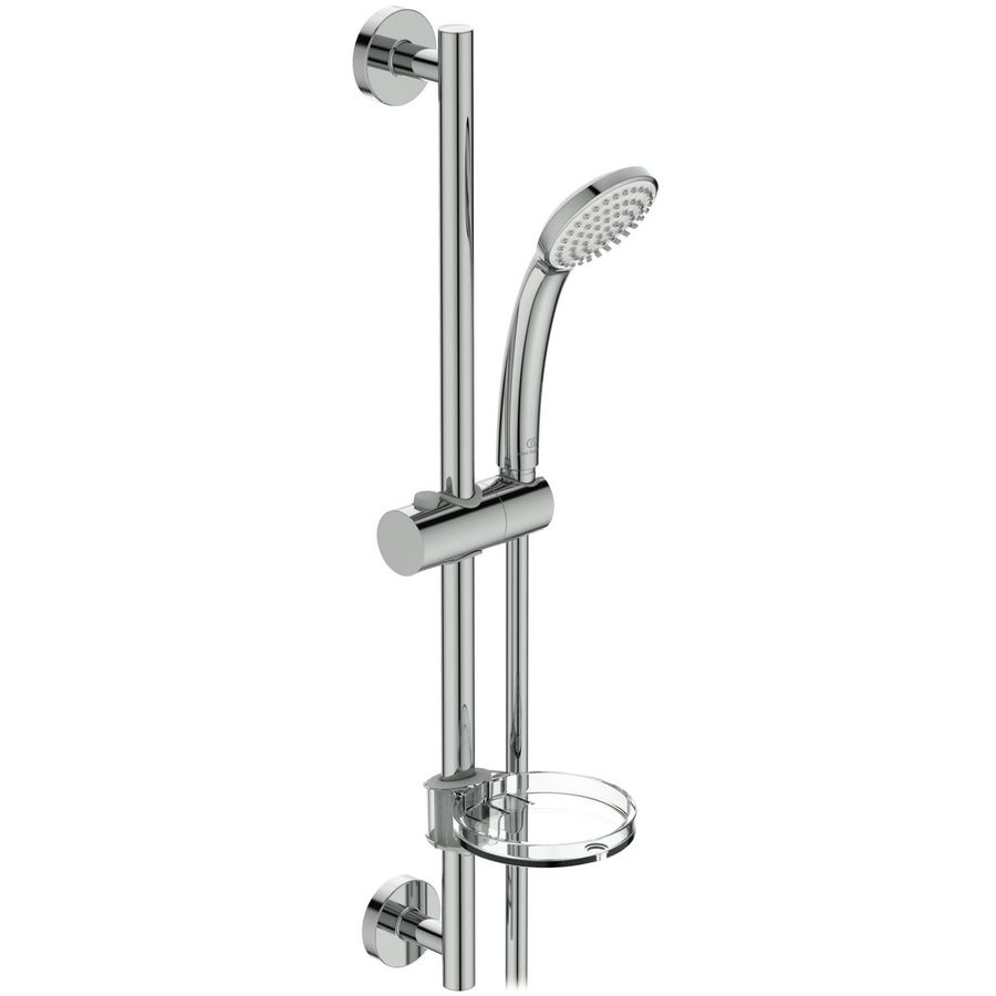 Idealrain S1 glijstangcombinatie 600mm chroom met 1 straalsoort handdouche 80mm