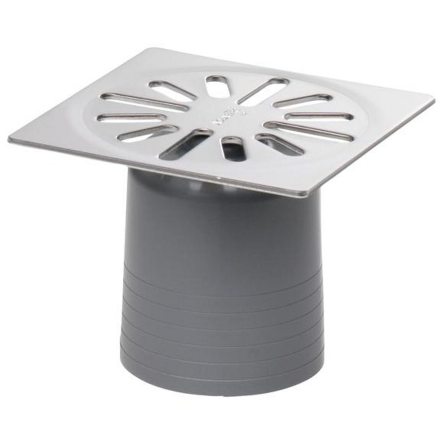 RVS rooster 93,8x93,8mm + reukafsluiter gr. 60mm