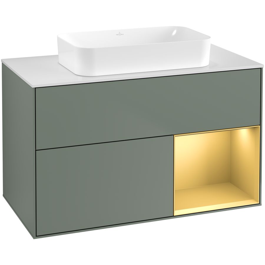 Wastafelonderkast Finion 1000x603x501mm Olive Matt Lacquer F661HFGM