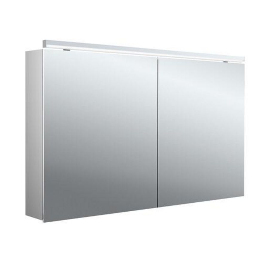 Led-spiegelkast Pure-2 Classic 1200mm aluminium opbouw 2 deuren H=729mm