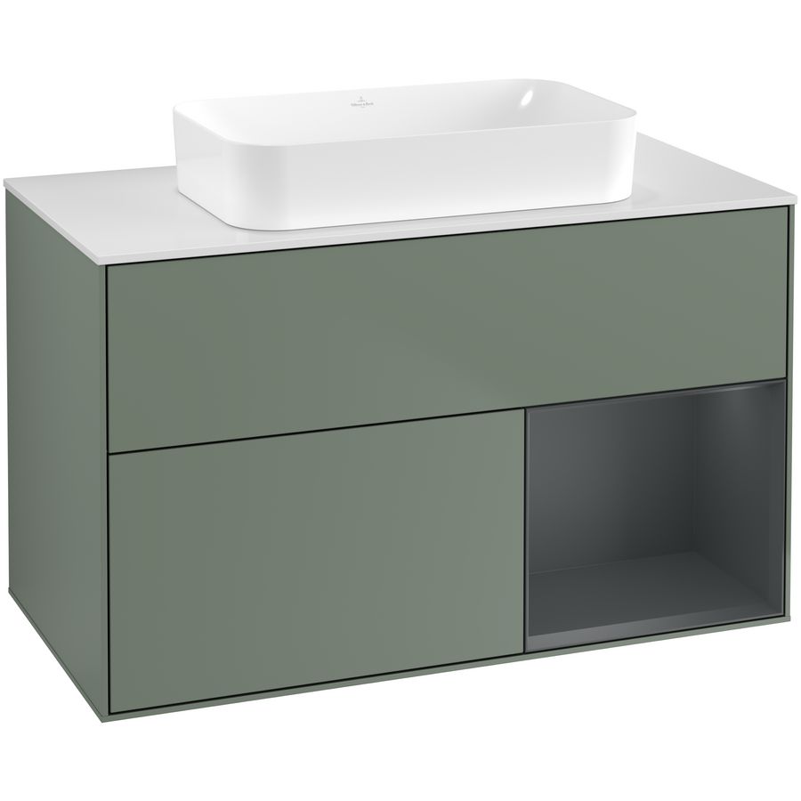 Wastafelonderkast Finion 1000x603x501mm Olive Matt Lacquer F661HGGM
