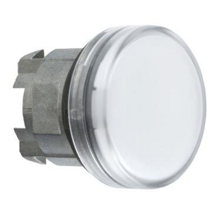 Kop voor lampje Ø22mm rond Geribbeld kapje Wit