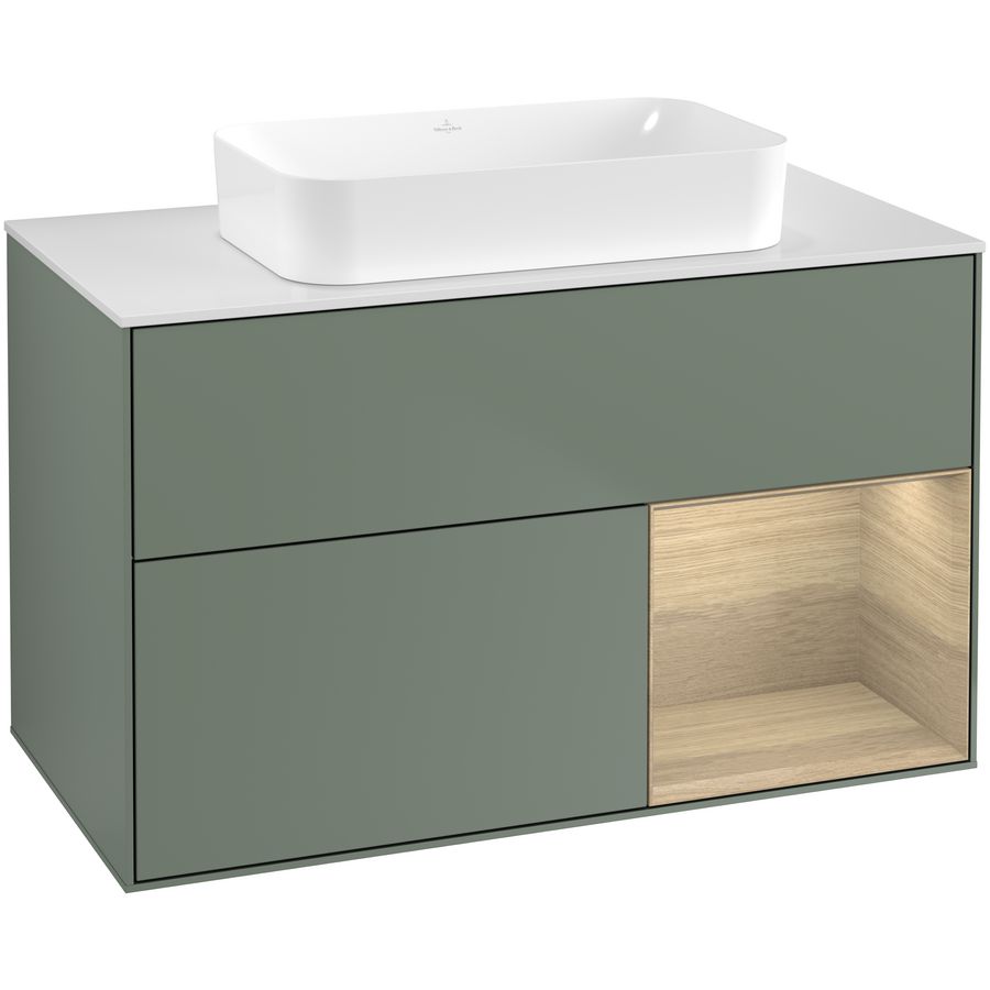 Wastafelonderkast Finion 1000x603x501mm Olive Matt Lacquer F661PCGM