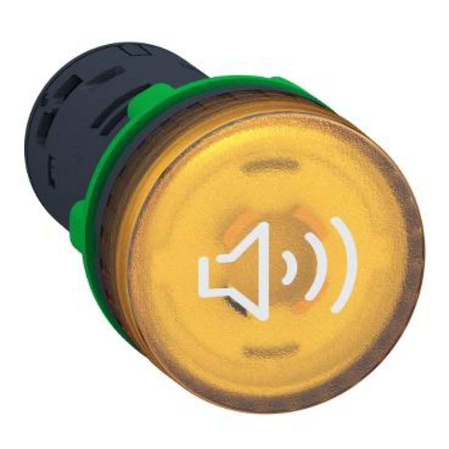 Illum.buzzer plastic yellow 22 continuous intermittent