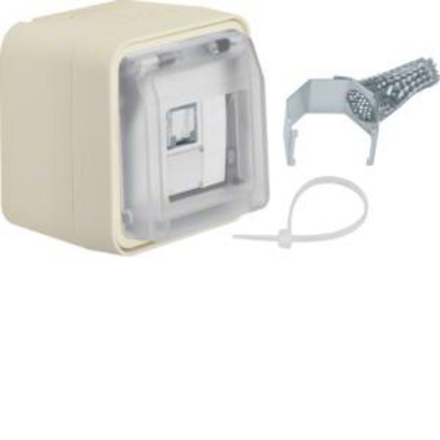 Data-aansluiting Cat 6. met behuizing berker W.1 polarwit