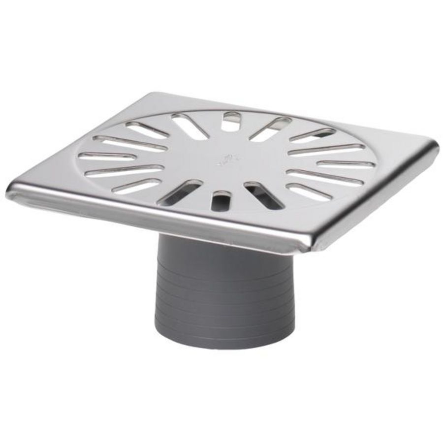 RVS rooster 140x140 mm + reukafsluiter gr. 60 mm