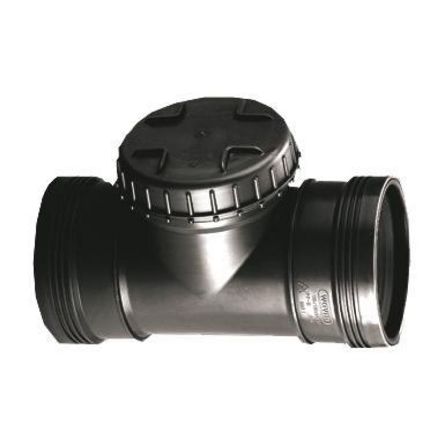 Wafix PP manchet ontstoppingsstuk+schroefdeksel 110mm SN8 zwart 2x mof