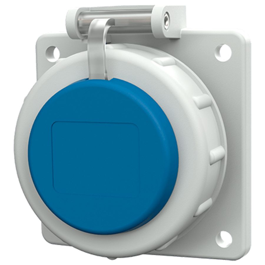 Inbouwwandcontactdoos 16A 2P+A 230V IP68 SCHUKO blauw