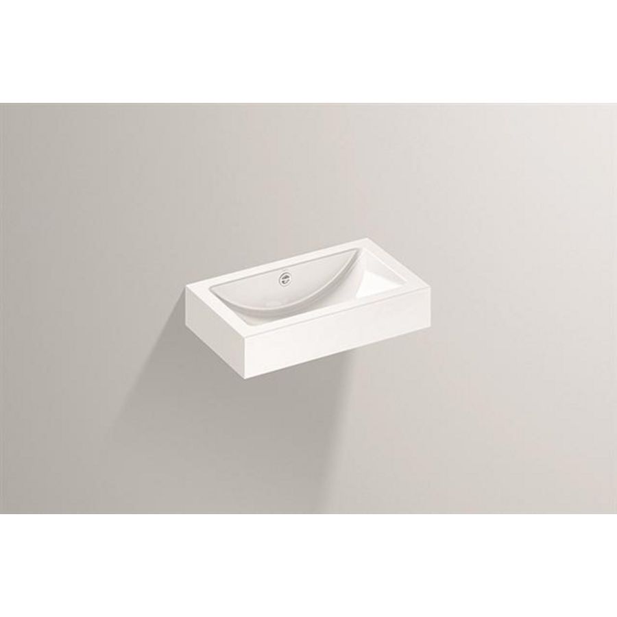 Wastafel rechth T.PR585 585x347 z.kraangat m.overloop wit