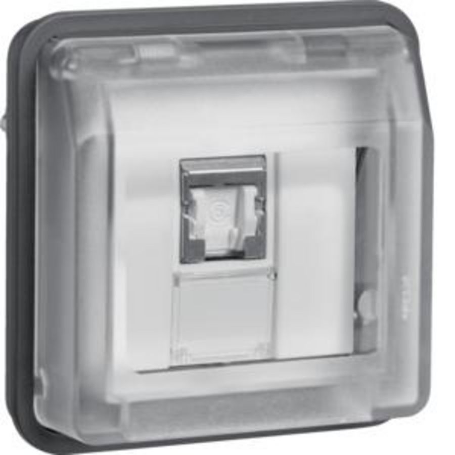 Data-aansluiting Cat 6. 1-v berker W.1 grijs