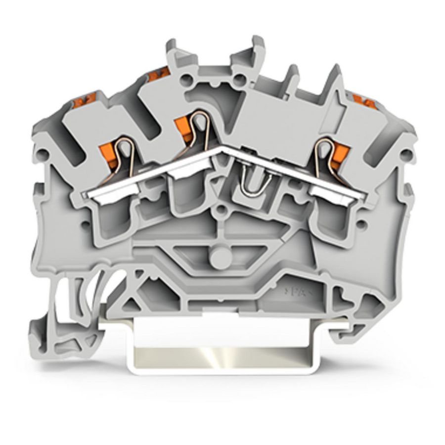 3-draads rijgklem Met Druk 2,5 mm² grijs 2202-6301 VVE=100