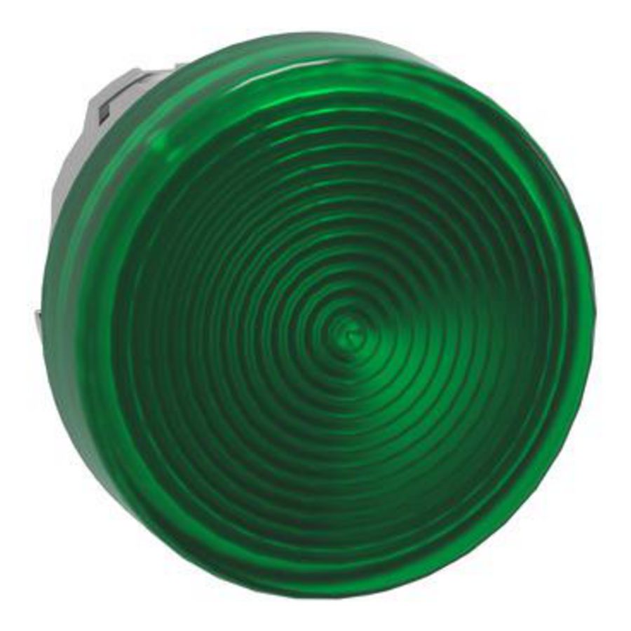 Kop voor lampje Ø22mm rond Geribbeld kapje Groen
