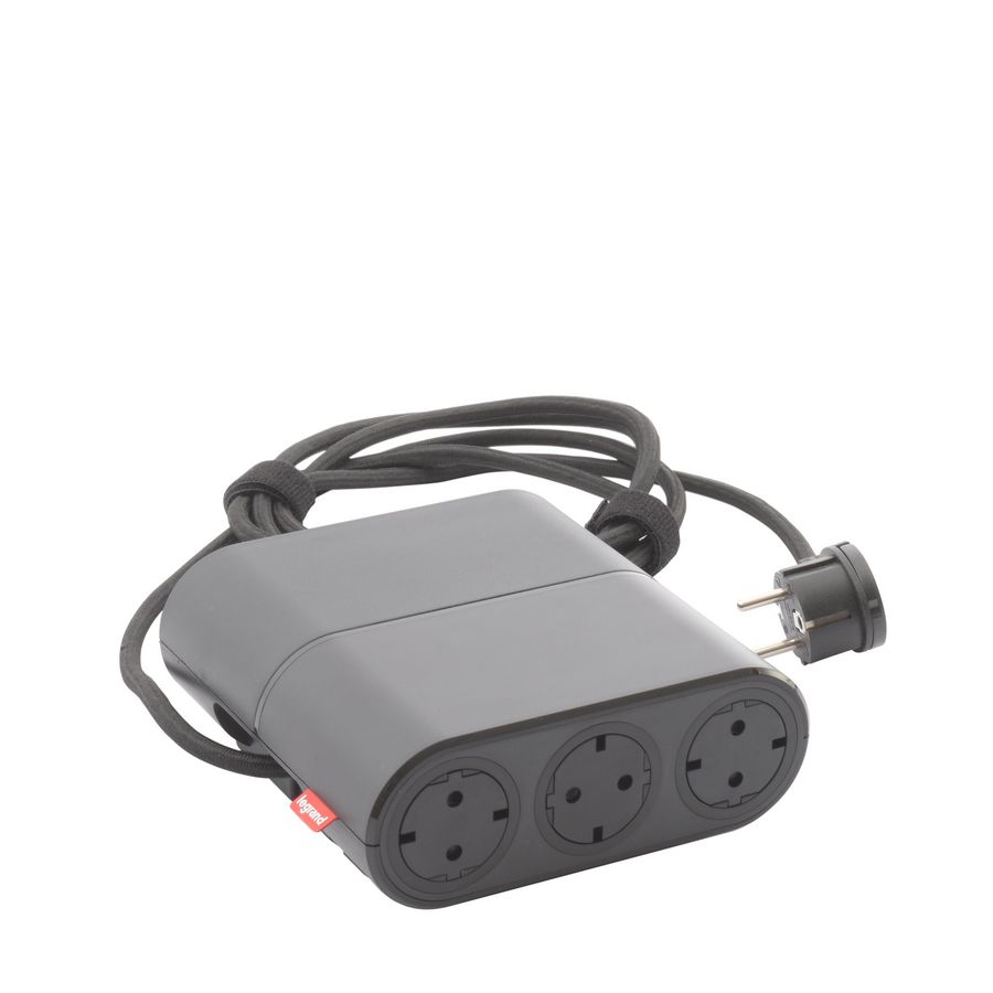 Bureau aansluitunit Link"On zwart 6 contactdoos + snoer
