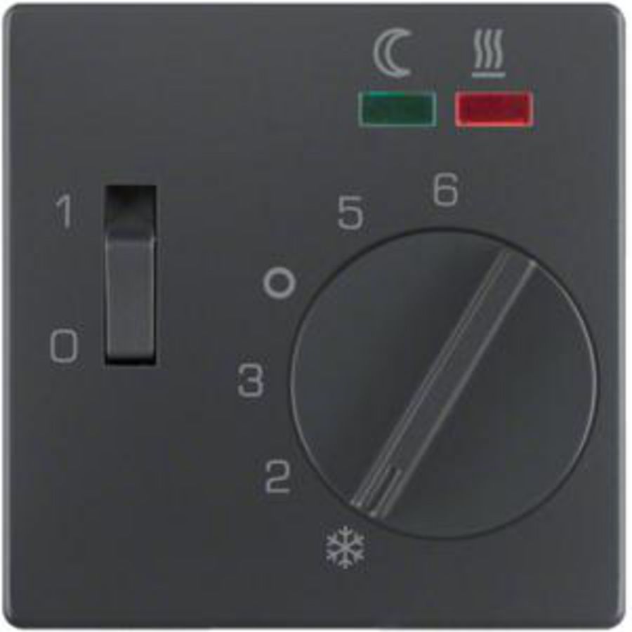 Centraalstuk regelknop wip 2 LED´s berker Q.1/Q.3/Q.7 antraciet