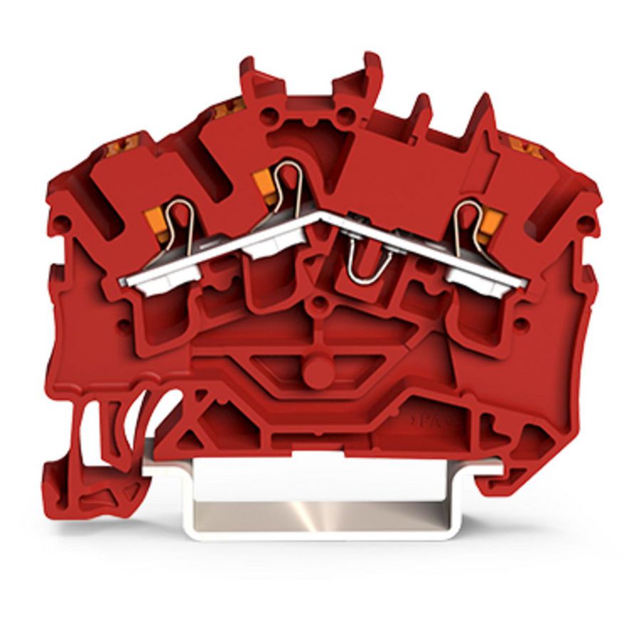 3-draads rijgklem Met Druk 2,5 mm² rood 2202-6303 VVE=100